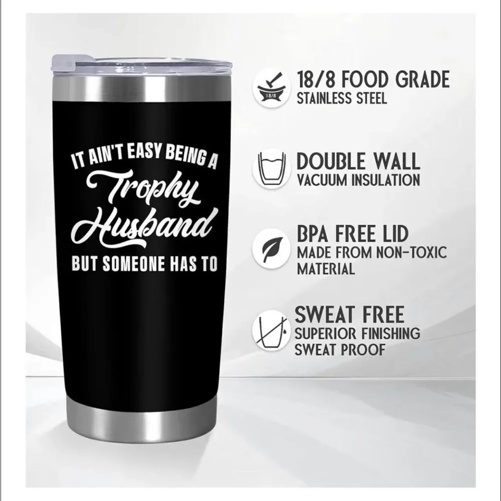 Trophy Husband Insulated Coffee Tumbler with Lid 20 oz